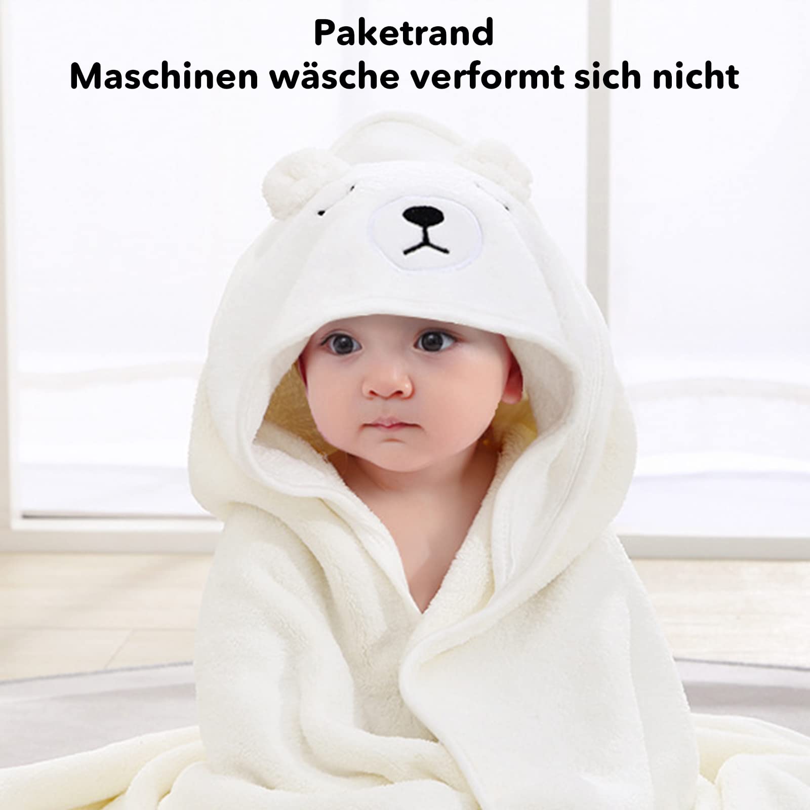 Baby Towel Hooded Organic Bamboo Bath Towel Hooded Baby Towel Large soft and super absorbent machine washable toddler bath towels with cute ears for baby bathing, 0-3 years