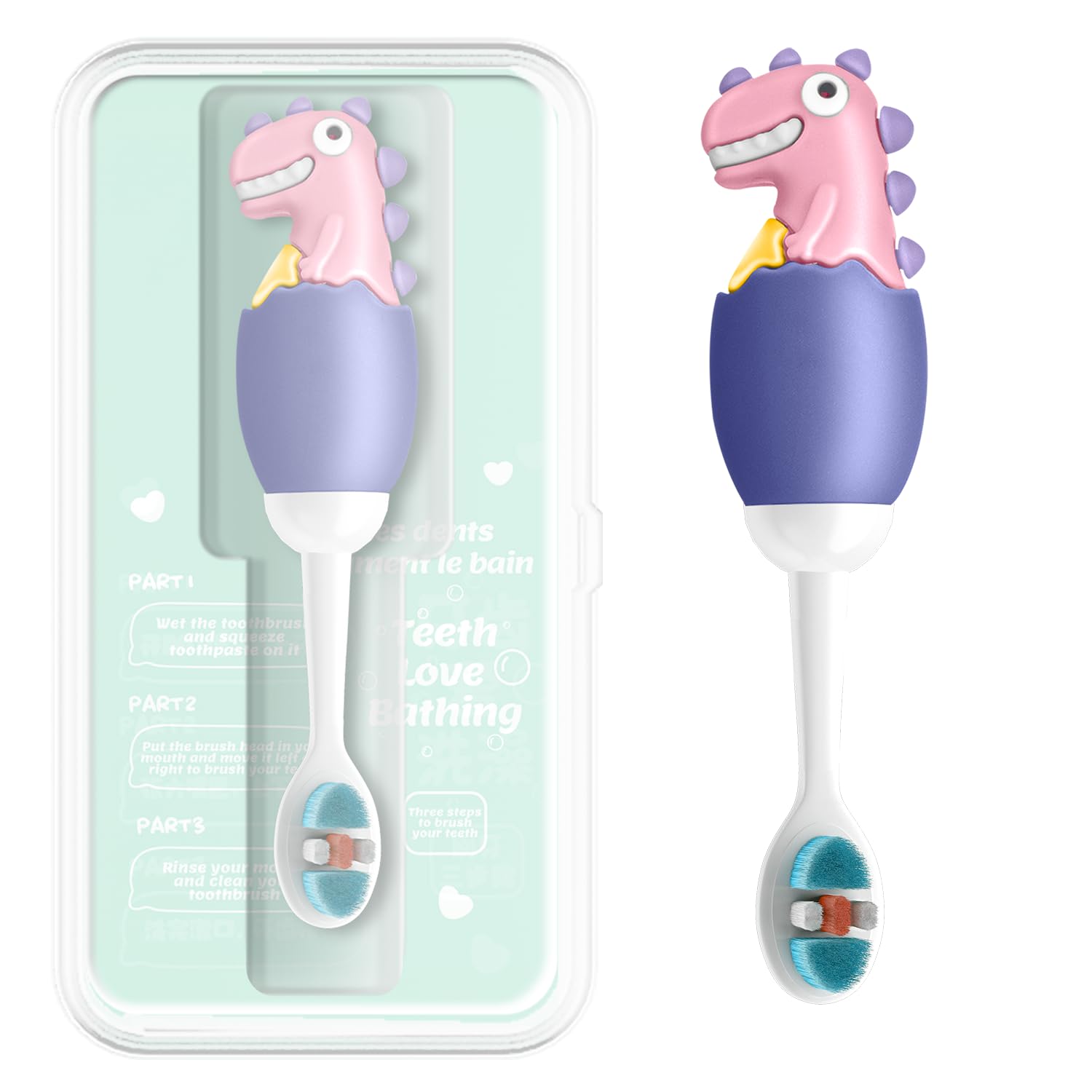 ZMRZ Kids Manual Toothbrush, Ultra-Soft Kids Toothbrush for Sensitive Teeth & Gums, Gentle Toddler & Children's Brush with 10000 Bristles