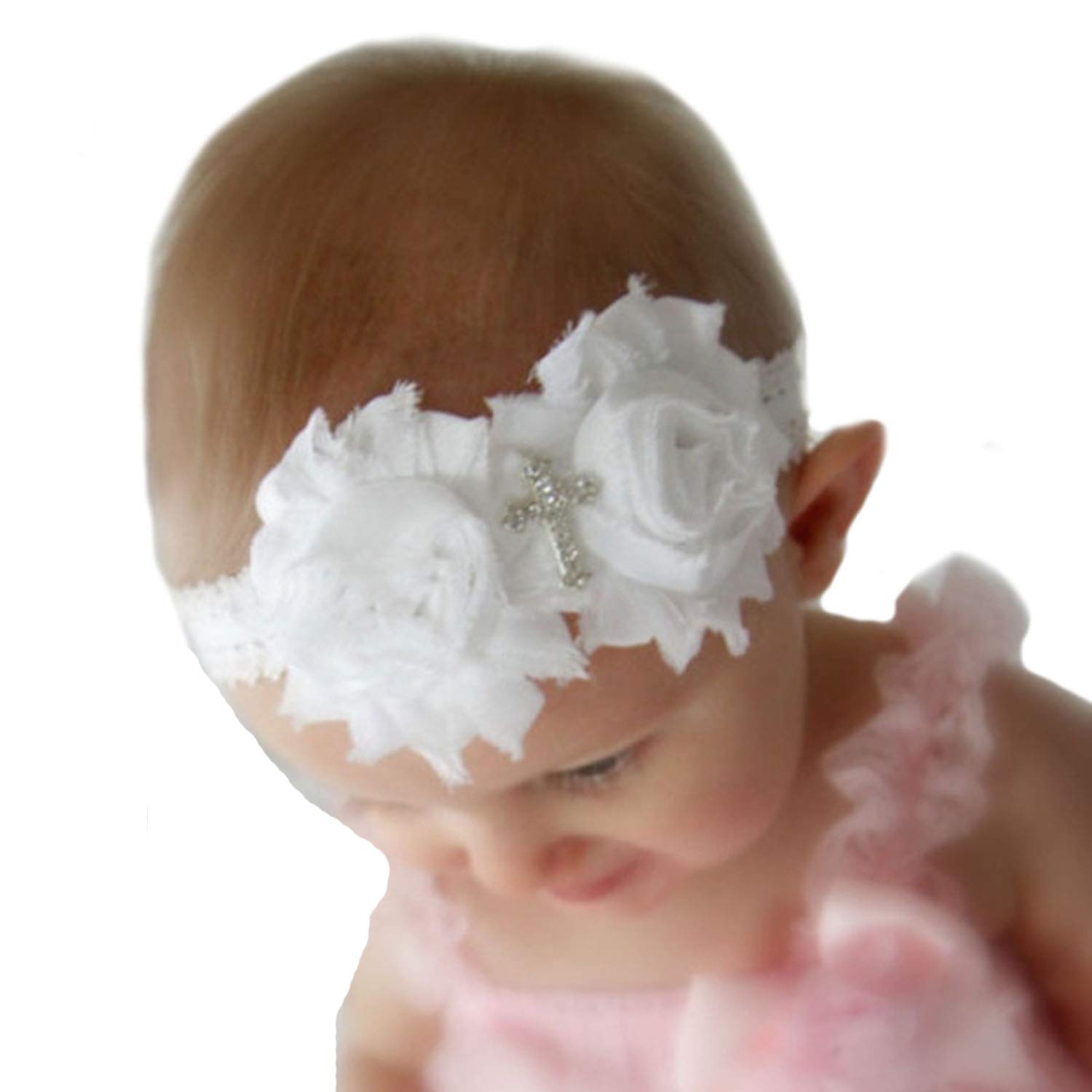 Lebo Baby Girl Baptism Headbands with Bows
