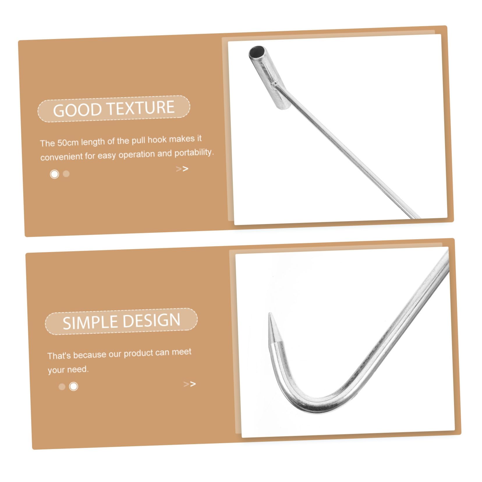 MUCKLILY Manhole Cover Hook Anchor Springs Bolt Lifter Hook Colgar Handhole Pulley Clamps Cable Rope para Gate Hinges Grate Wire Fifth Hooks Door Lifting Hook Manhole Lifter Iron Silver