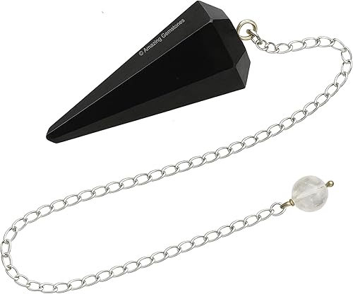 Miniatura 2 de Increíble péndulo de cristal de piedras preciosas para la adivinación  Collar de péndulo con cadena de chakras y bola de cristal para curación Reiki