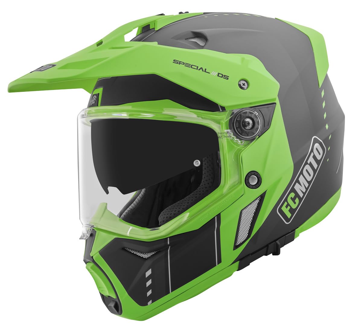 FC-Moto Pro Air Casco Enduro, nero/verde, L