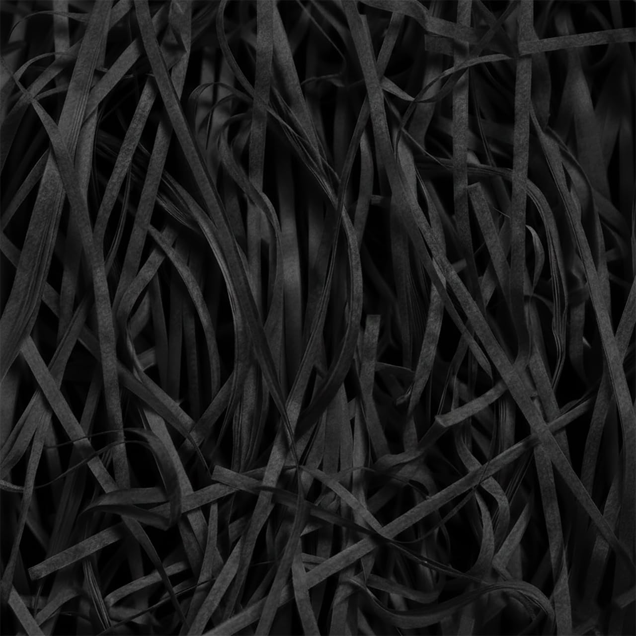 Emartbuy 500 Grams - Black Black Shredded Paper 500G – Soft Tissue Gift Filling For Hampers, Packaging & Crafting | Lightweight Paper For Gift Boxes, Baskets & Decorations