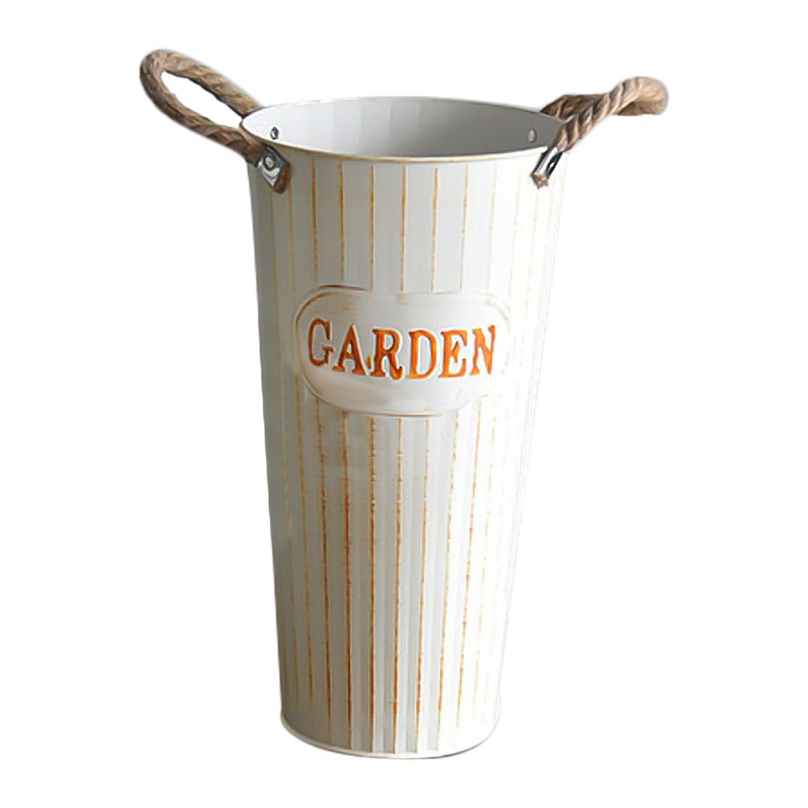 Support de Rangement de 40 CM en Métal Galvanisé - Grand Vase Rustique Anti-Chute fleurs