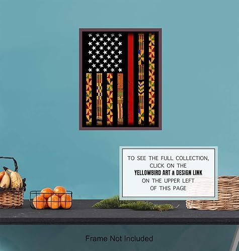 Miniatura 7 de African American Pride Kente Flag - 8x10 Photo Poster - Patriotic Gift for Teacher, Civil Rights, Black Lives Matter Fans - Unique Classroom Wall