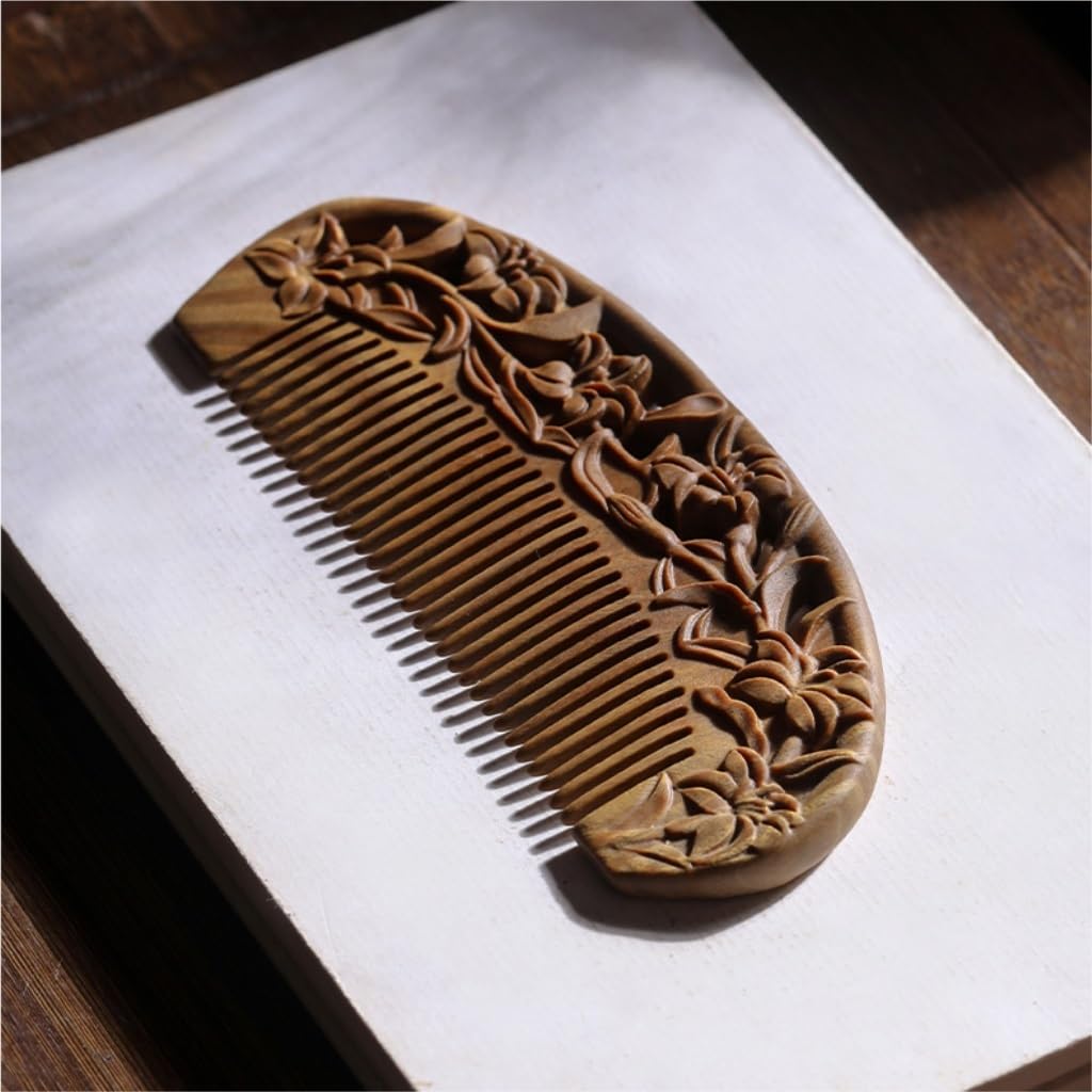 Peruka Grzebień Curly Hair Wide Tooth Comb Chinese Style Solid Wood Long Hair Comb Home Massage Comb Bathroom Wet Hair Comb Duże grzebienie do włosów