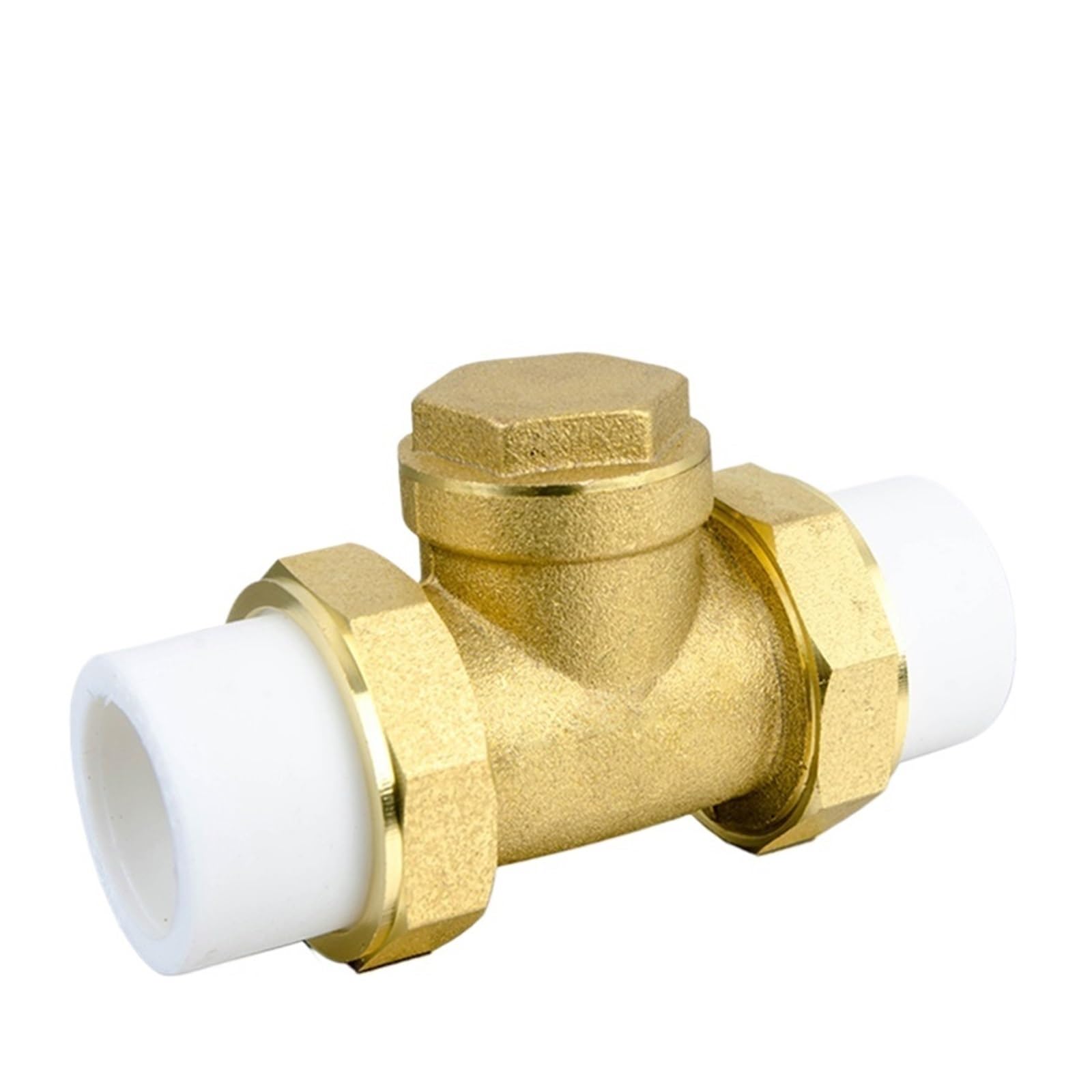 Válvula de retención unidireccional horizontal de latón PPR | Estructura de doble unión termofusible, válvula unidireccional antirretorno para detener el reflujo de agua (PPR50, tipo B)