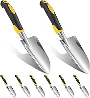 mekueeex 8-Pack Heavy Duty Aluminum Alloy Garden Trowels - Rust-Resistant Small Shovels with Soft TPR Handles for Planting Digging Weeding