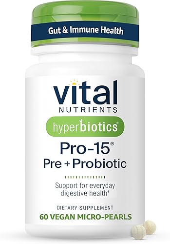 Hiperbióticos PRO-15 Probiotics 60 perlas de liberación diaria 15 veces más eficaz que las cápsulas probióticas con tecnología patentada de entrega