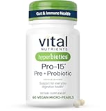 Hyperbiotics Vital Nutrients Pro-15 Prebiotics and Probiotics for Women and Men | 15 Science Backed Strains | Supports Occasional Constipation, Diarrhea, Gas & Bloating | 60 Vegan Time Release Pearls