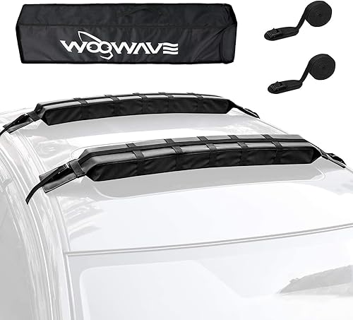 Premium Kayak Roof Rack Pads Universal Car Soft Roof Rack Kayak Carrier for CanoeSurfboardPaddleboardSUPSnowboard with Tie Down Straps, Tie Down