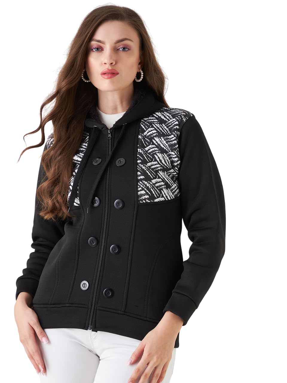 pivl Women's Fleece Blend Winter hooded Jacket.-picture-11