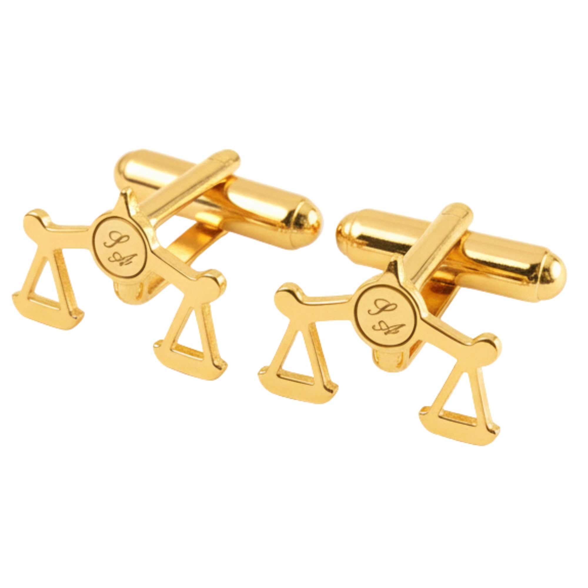 moskai Scales of Justice Personalised Initial Name Cufflinks for Men | Custom Initial Engraved Cufflinks | Lawyer Judge Advocate Gift | Monogram Gold Finish Cufflinks | Engraved Logo Wedding Cufflinks for Men-picture-45