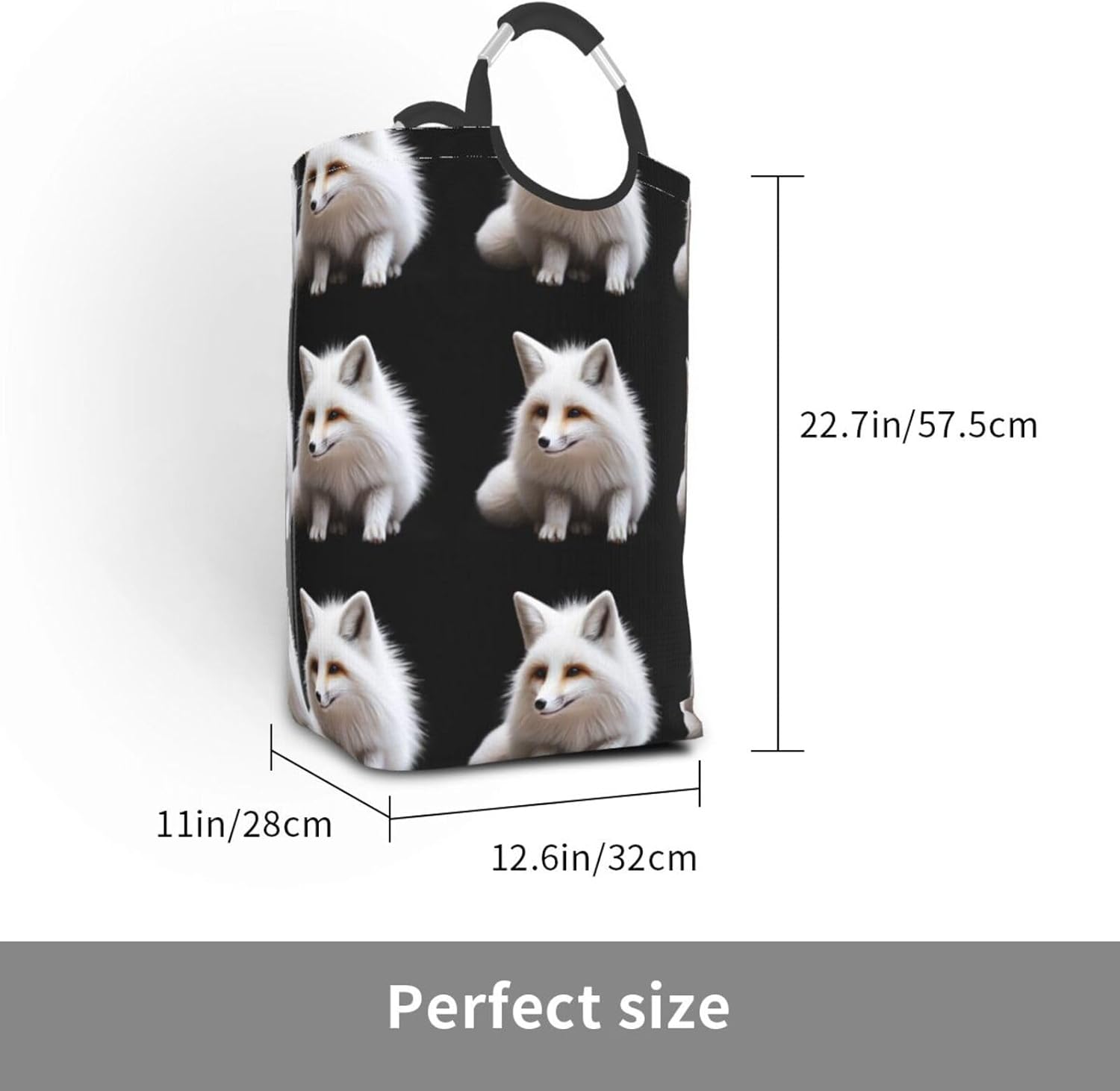 Crouching fox Foldable storage bag, 50L capacity, suitable for laundry room, dormitory bedroom, dirty clothes storage basket.