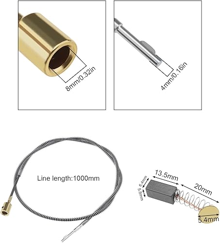 Miniatura 4 de LT Easiyl Herramienta de molienda giratoria, herramienta de molienda eléctrica, alambres de resorte axial, accesorios de cepillo de carbono
