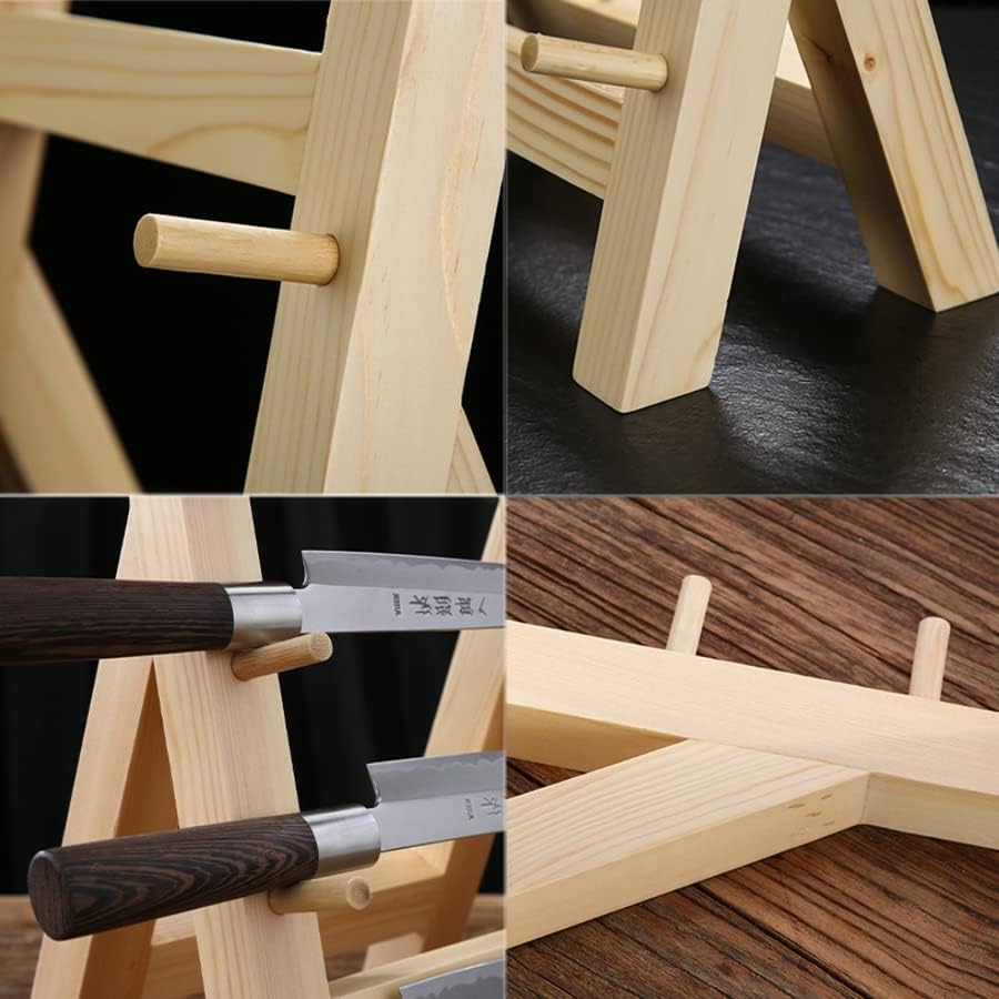Miniatura 5 de Soporte de madera para cuchillos oscilante, estante de madera, cuchillo de sauce, herramienta de chef de sushi, bayoneta japonesa, soporte de