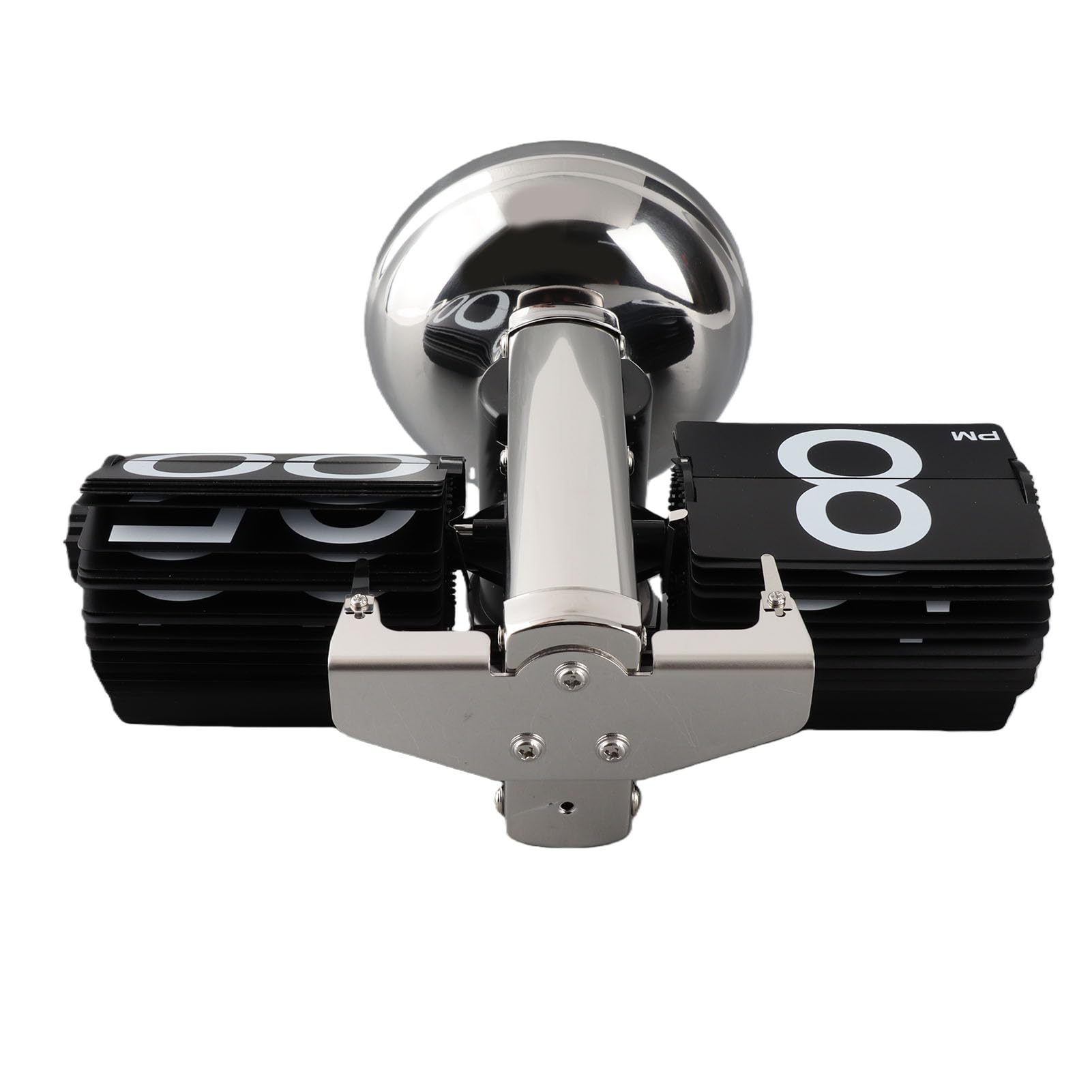 Cocoarm Digitale Flip-Down-Uhr, Retro minimalistische mechanische Auto-Flip-Uhr, Edelstahl, große Zahlen, für Zuhause
