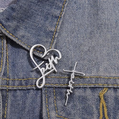 Image of Cross Brooch Pin for Women Men Cute Cross Brooch Metal Badge Pin Laple Religious Faith Brooches and Pins Hat Bag Shirt Decoration Jewelry Easter Pack