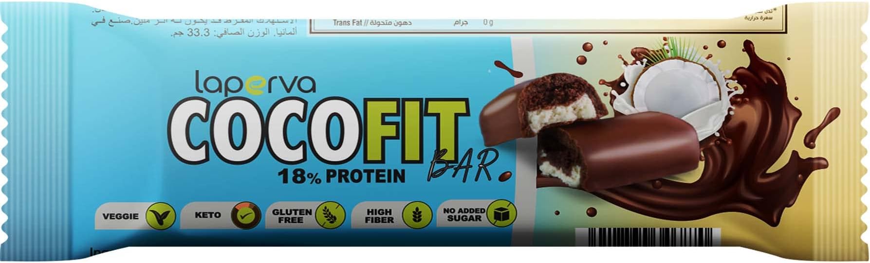 Laperva Protein Bar | Coco Fit Bar - High Protein, Nutritious Snacks to Support Energy, Low Sugar, Vegetarian, Keto Friendly (Coco Fit - 1 Bar)