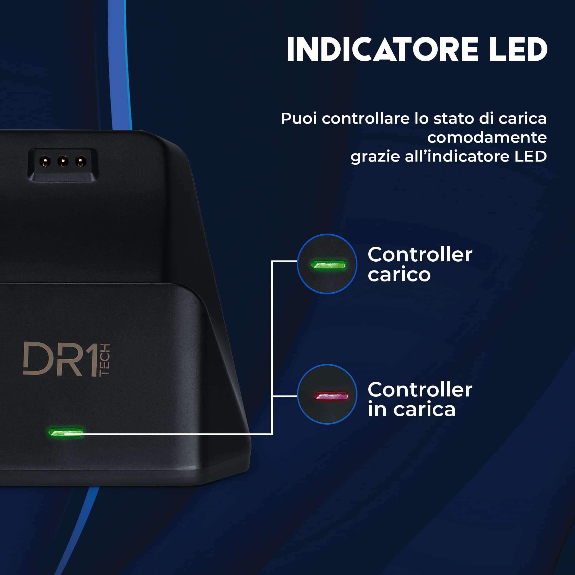 DR1TECH PowerSetX Stazione di Ricarica Rapida per Controller XBOX One X/S, Series X/S + Batteria 1200 mAh - Accessori per XBOX (Controller NON Incluso) [Amazon Exclusive]