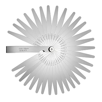 32 Blade Feeler Gauge 0.03-1mm/0.0012-0.039 Inch Stainless Steel