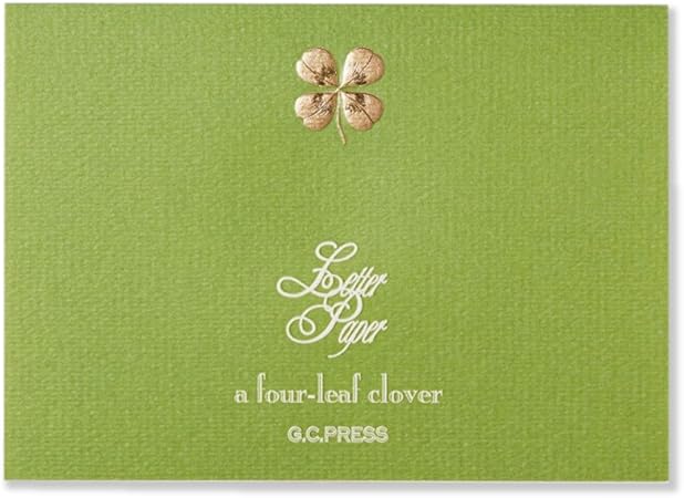Amazon G C Press ふみ揃え便箋 四葉のクローバー 1柄15枚入 75x105 Mm メッセージカード グリーン ミニ便箋 便せん 文房具 オフィス用品