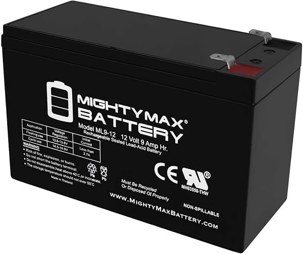ML9-12 - 12 V 9 Ah Rechargeable SLA Battery - Mighty Max Battery Brand Product - 1