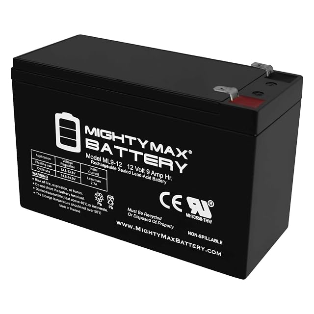 ML9-12 - 12 Volt 9 AH F2 Terminal Rechargeable SLA AGM Battery Pack of 1