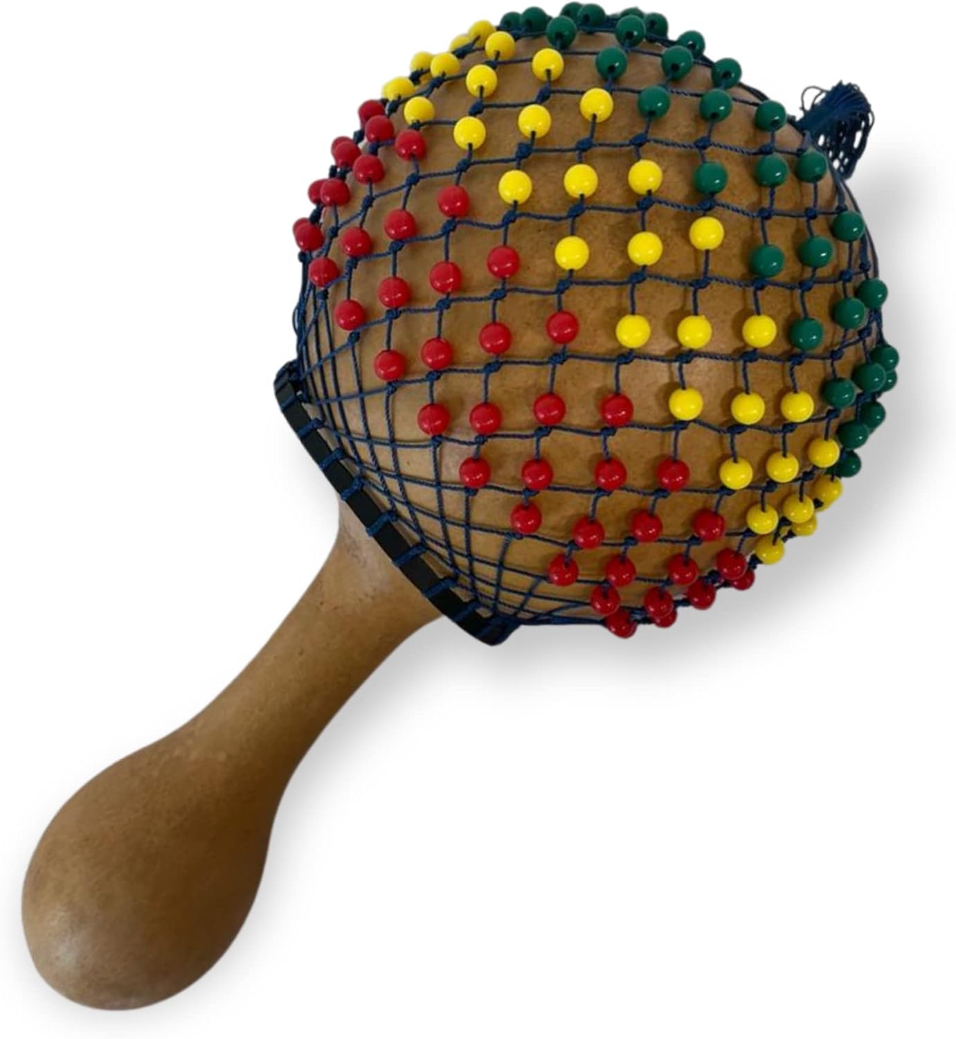 Cabasa Sherkere Gourd Shaker Percussion Instrument wooden beaded