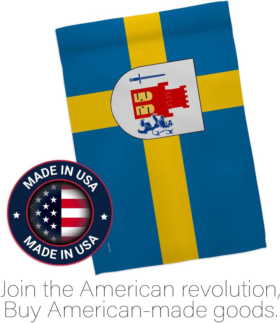 Provinces of Sweden Bohuslän House Flag - Regional Territory Old History Northern Europe Country Particular Area - Decoration Banner Small Garden Yard Gift Double-Sided Made in USA 28 X 40