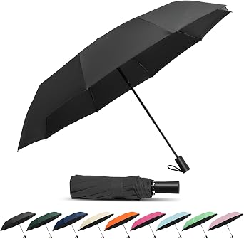 SoulRain 46" Travel Sun & rain Umbrella, Lightweight Windproof Umbrella, Portable Lightweight Compact Parasol with 95% UV Protection for women and men