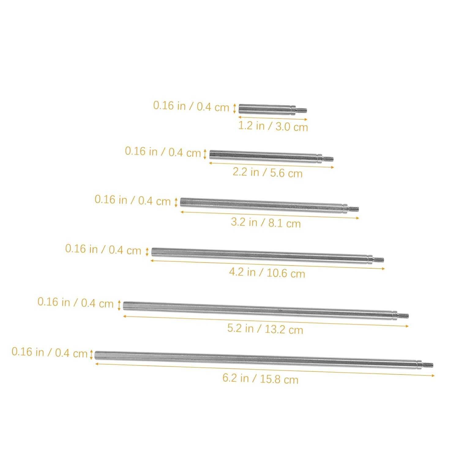 OSALADI 1Set Dial Indicator Extension Stem Rods Replacement Rods for Dial Indicators Easy to Install and Durable to Long Compatible