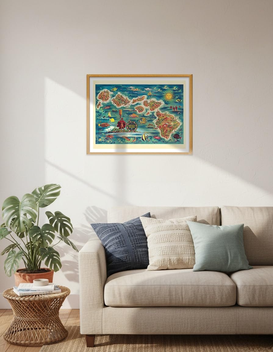 Amazon.com: Pacifica Island Art The Dole Map of the Hawaiian