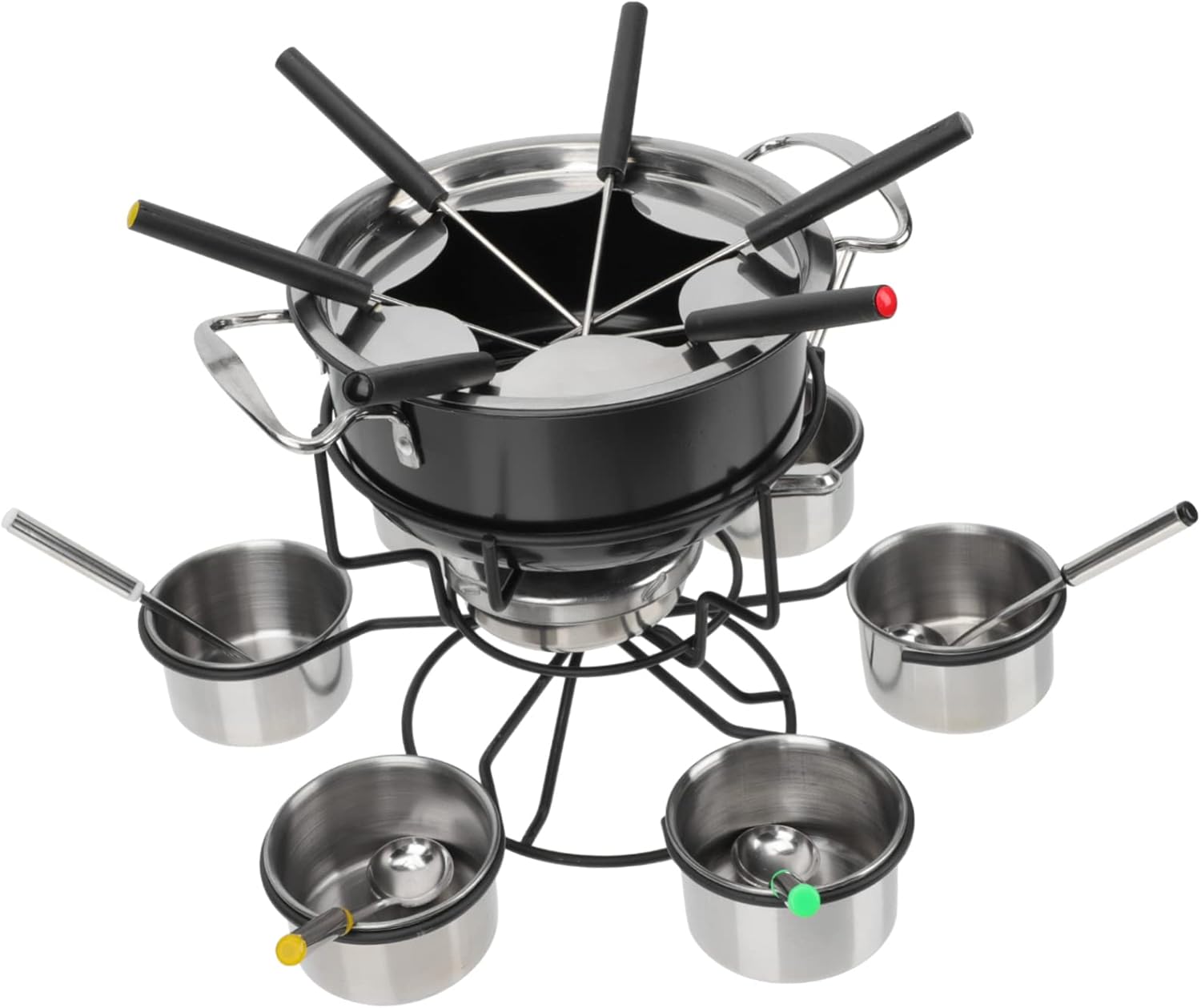 Stainless Steel Fondue Pot for Cheese Chocolate Melting Portable Design for Ice Cream Fondue High Temperature Resistant Cookware for Parties Gatherings