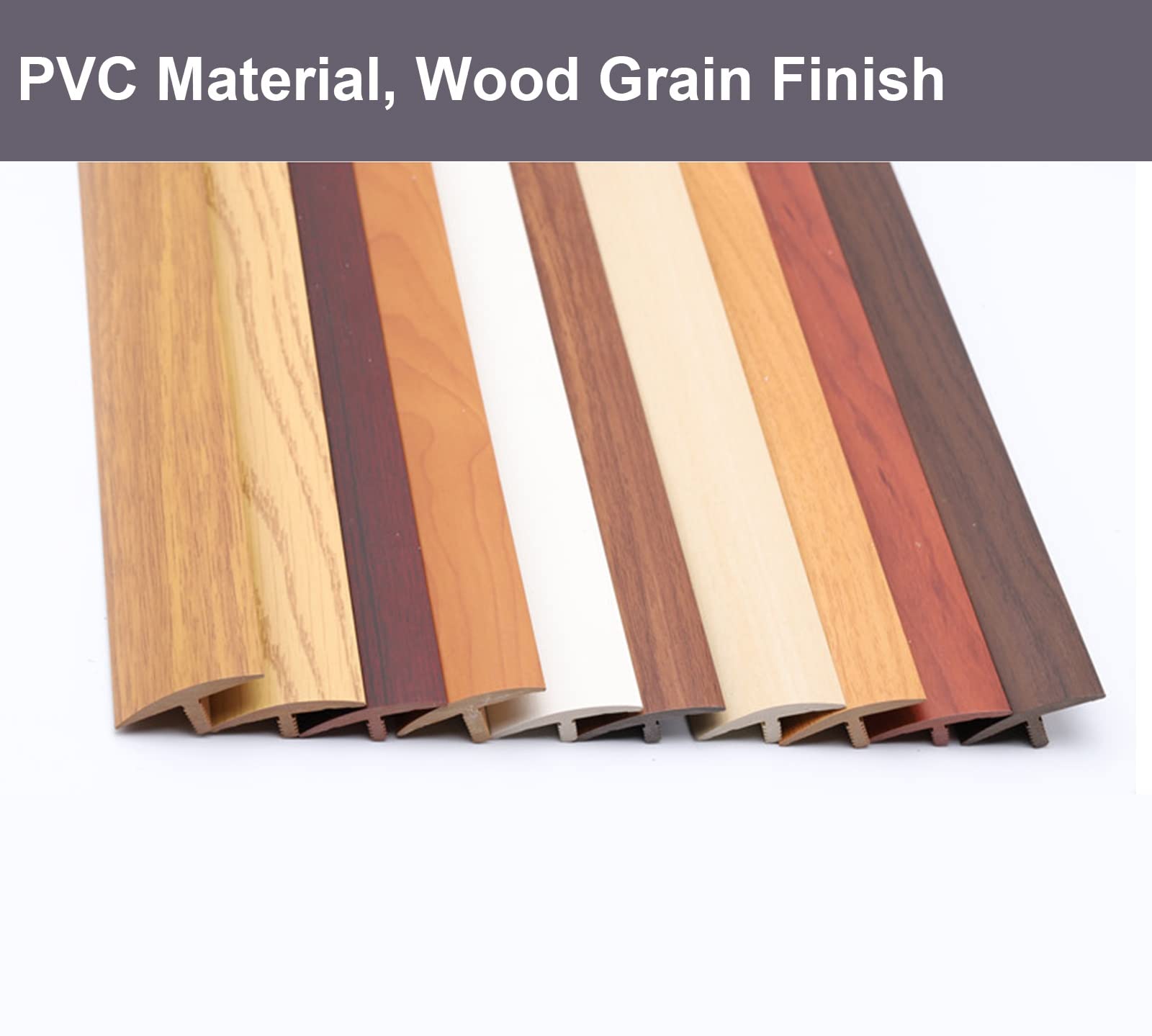 PVC T-Moulding Tappeto/Striscia di Transizione per Pavimento per Gap, Bordo per Pavimento Autoadesivo, 35 Pollici L, per Pavimenti in Legno/Laminato/Vinile/Pias,I-