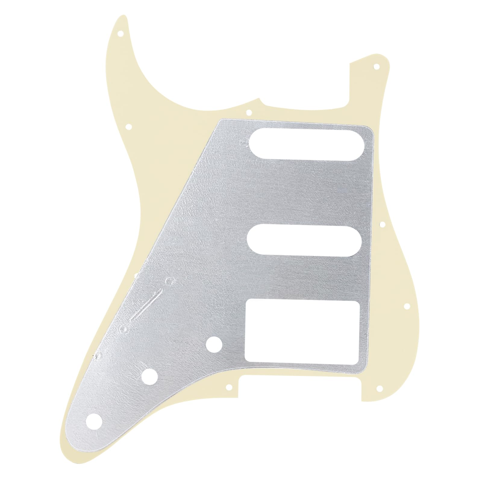 Banworks 3 Ply Strat HSS Pickguard 11-Hole Electric Guitar Pickguard SSH Scratch Plate for USA/Mexican Modern Style Standard Stratocaster ST JT/HB-02 Cream - Image 3