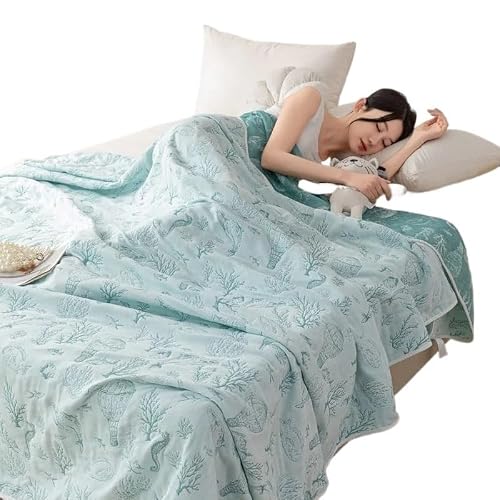 Breathable Cooling Gauze Muslin Blanket Multicolor Multiple Sizes(Color9,150x200cm)