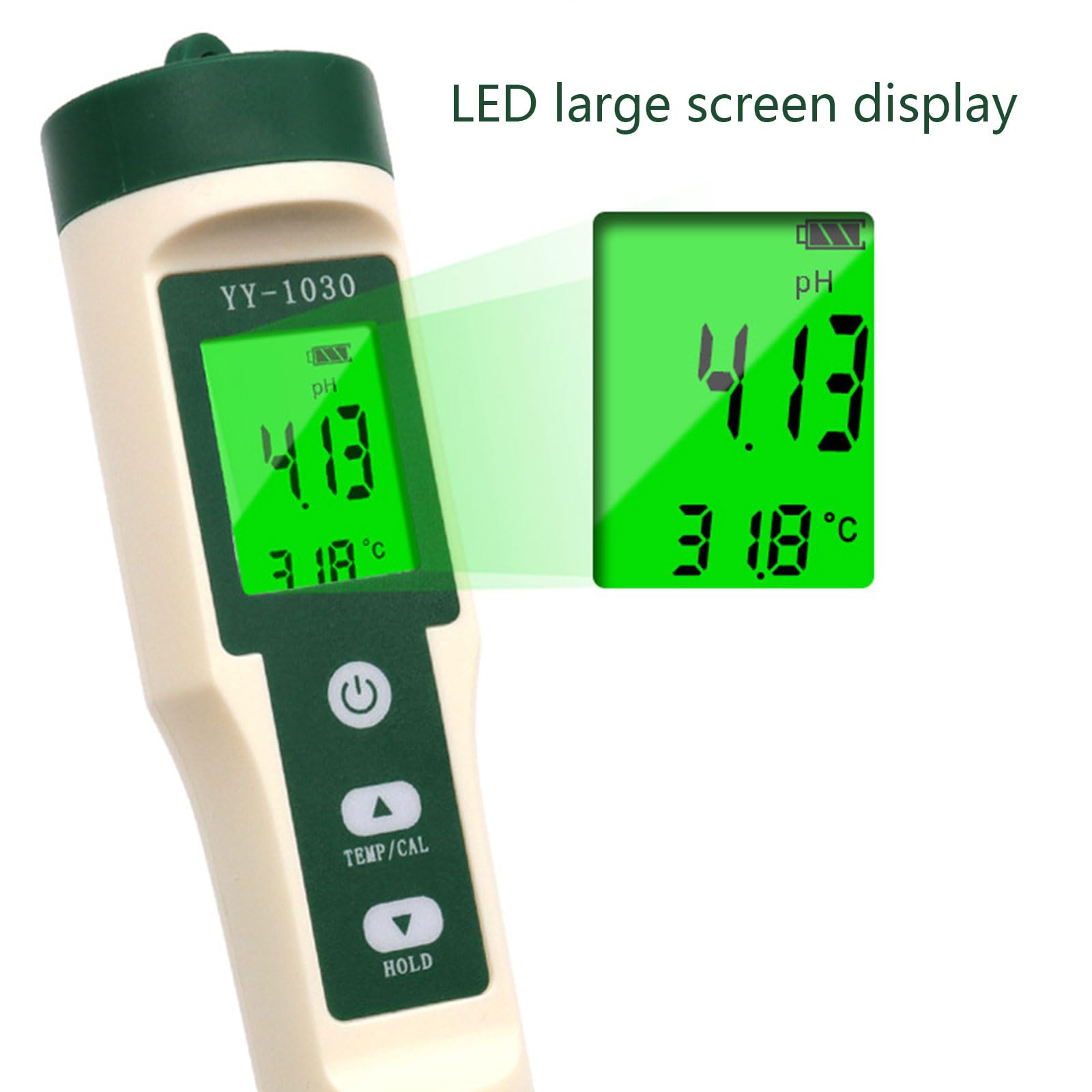 Misuratore di pH del suolo e della carne con display digitale dispositivo test pH facile rilevamento preciso del pH carne misuratore di temperatura del tester ph del suolo