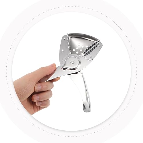 Miniatura 4 de VALICLUD Exprimidor de limón de acero inoxidable, exprimidor manual de cítricos para jugo fresco, fácil de limpiar, compacto y portátil, exprimidor