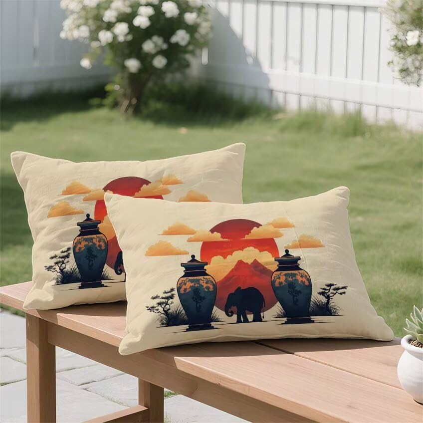 Housse de coussin 60x90cm imperméable pour confort de patio automne