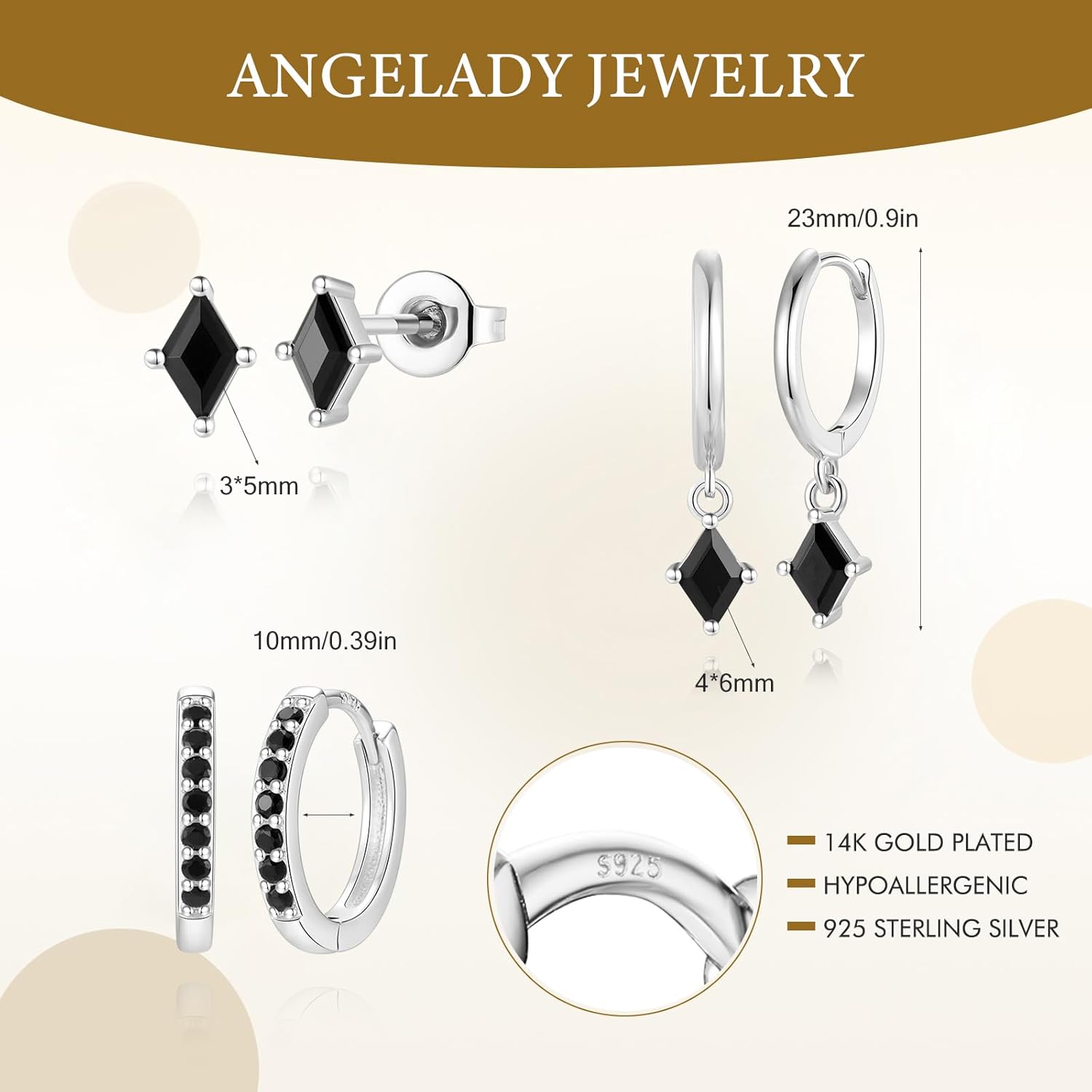 Angelady Gold Hoop Earrings Set for Women, Dainty 14K Gold Plated Huggies Earring, Sterling Silver Hypoallergenic Cartilage Earrings, Trendy Earring Stacks for Multiple Piercing Jewelry Gift(3 Pairs) - Image 7