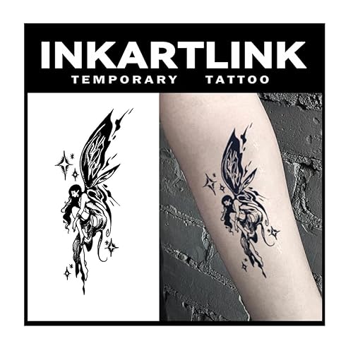 Miniatura 15 de INKARTLINK Tattoo Tech, 2 hojas de tatuaje semipermanente mediano, tatuajes temporales de diseño artístico para adultos, dura 1-2 semanas, Laurel -