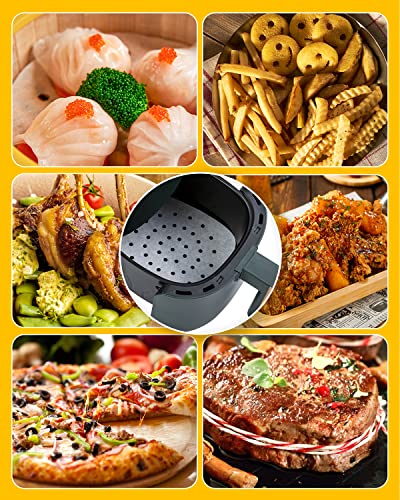Katbite Air Fryer Parchment Paper, 7.5 Inch Heavy Duty Square Air Fryer Liners, Perforated Parchment Paper For Air Fryer, Oven, Steamer, Pans, Extra Strong, No Burn, Easy Cleanup, 120Pcs #TOP6