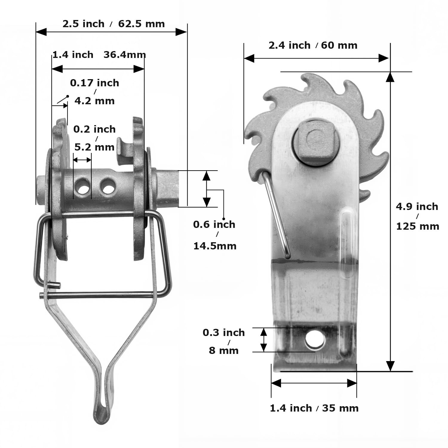 Electric Fence Wire Tensioner and Wire Strainer, 20 pcs Heavy Duty Inline Wire Tightener Galvanized Steel Clip for Farm, Garden, Outdoor
