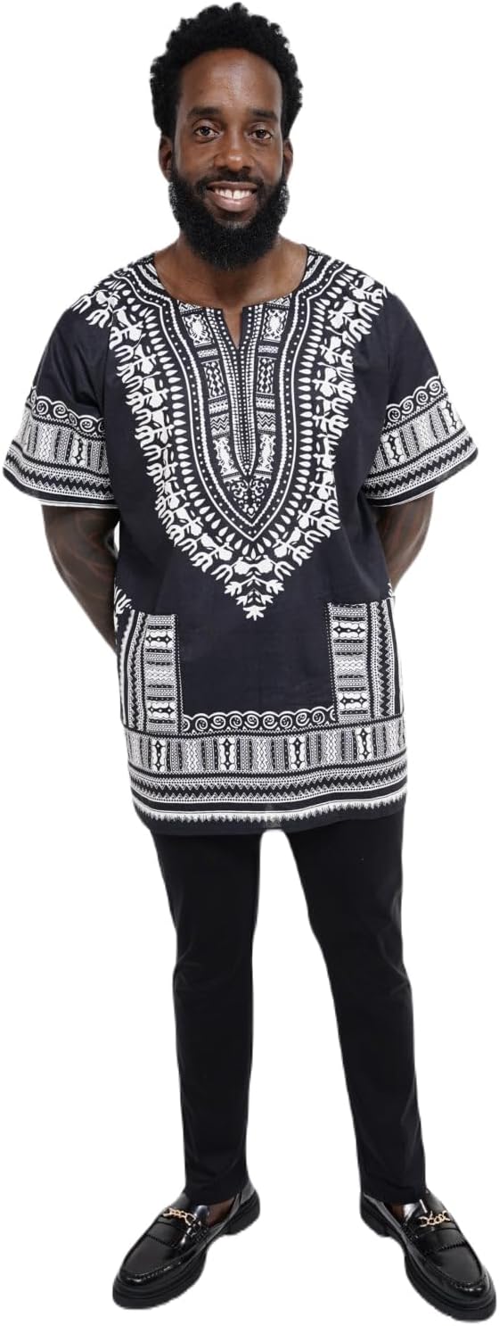 Dupsie's African Print Unisex Dashiki Shirt African Attire for Men Women Black History month, Festivals, Church, Cruises - Image 3