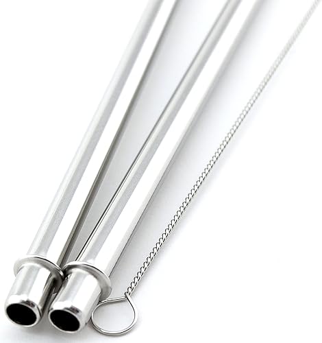 Miniatura 4 de CocoStraw Brand - 2 pajitas de acero inoxidable compatibles con vaso Tervis de 24 onzas, con aislamiento de viaje, tapa transparente para taza de
