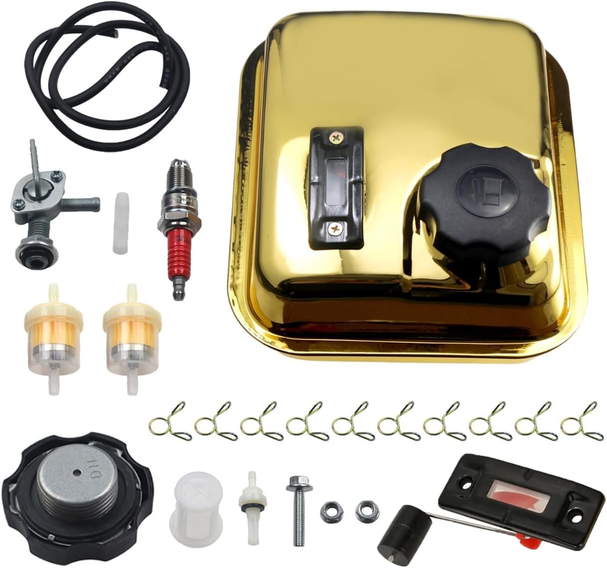 Mini Bike Fuel Tank For Predator 212cc 196cc Hemi Engine Gas Fuel Tank With Fuel Gauge For Coleman CT200U CT200U-EX BT200X KT196 Massimo Baja Warrior Heat MB200 Mini Bike Go Kart Parts