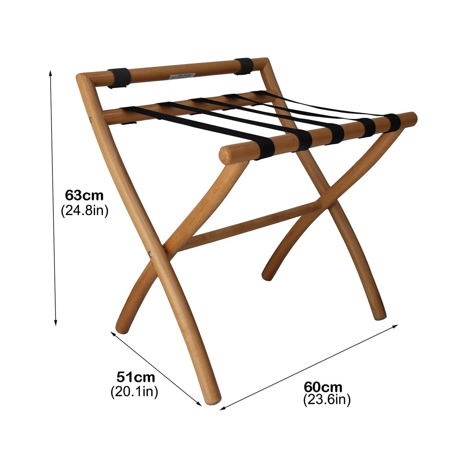 FENOKD Classic Luggage Rack - Suitcase Holder for Bedroom, Folding Suitcase Stand with Backrest, Multifunctional Solid Wood Storage Rack, Travel Break Folding Stool,2PCS