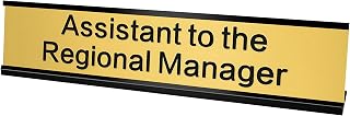 Assistant to the Regional Manager Desk Sign Gold Funny Office Novelty Nameplate Office Decor Desk Plaque Men Women Gift