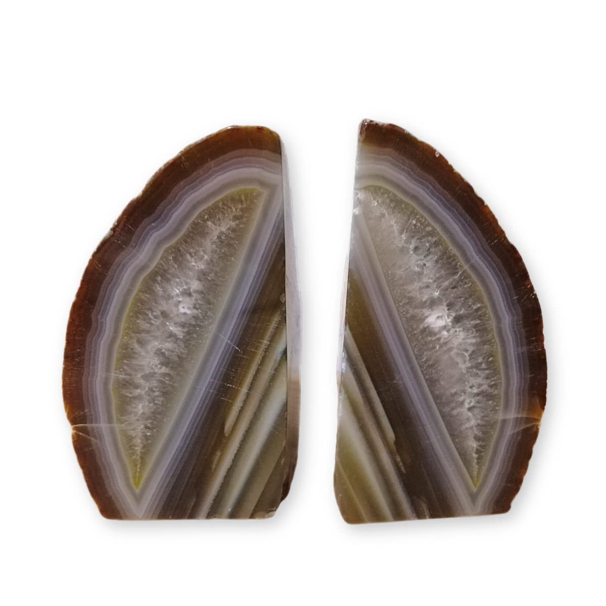 Sujetalibros de ágata natural XMHOME para decorar salones con libros pesados